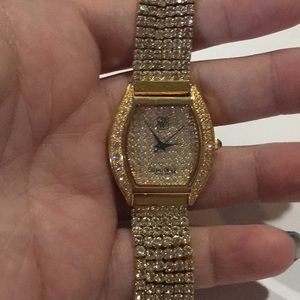 Victoria Wieck tennis band Watch Gold Tone